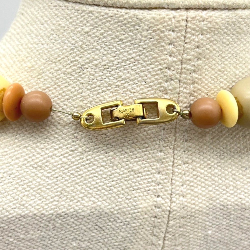 Napier Chunky Bead Necklace Earth Tones Statement Toggle Clasp - Picture 4 of 5